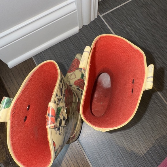 Nomad Womens 9 Rain Boots Skull Skeleton Rose Snip Toe Cowboy‎ Western EUC $128 - Picture 7 of 8